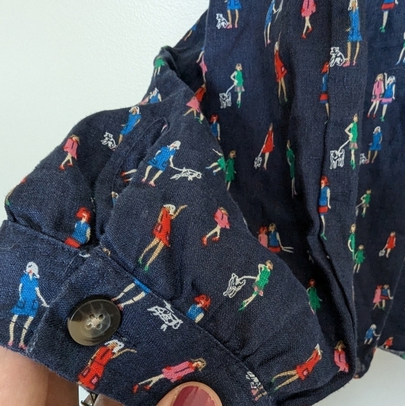 Boden linen blouse Women and Dogs Novelty print sz 22 - Picture 5 of 8
